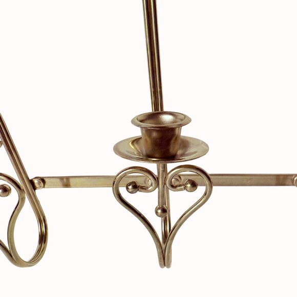 Hollywood Regency Brass Wall Sconce Triple Taper Candle Holder VTG 70s Elegant - Picture 12 of 15